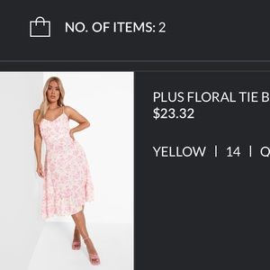 Yellow and pink floral summer Boohoo dress!